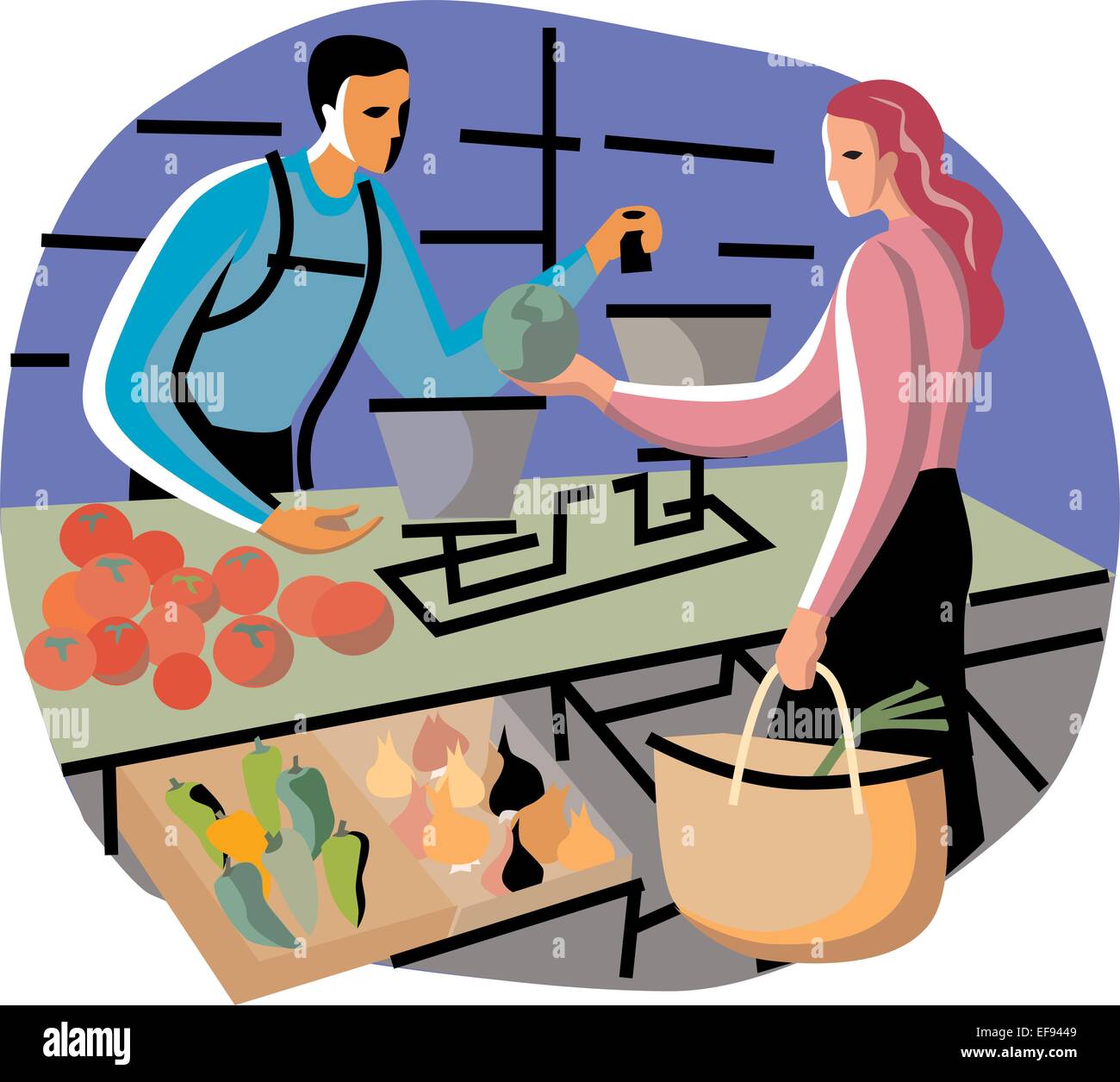 Achat femme produire Illustration de Vecteur