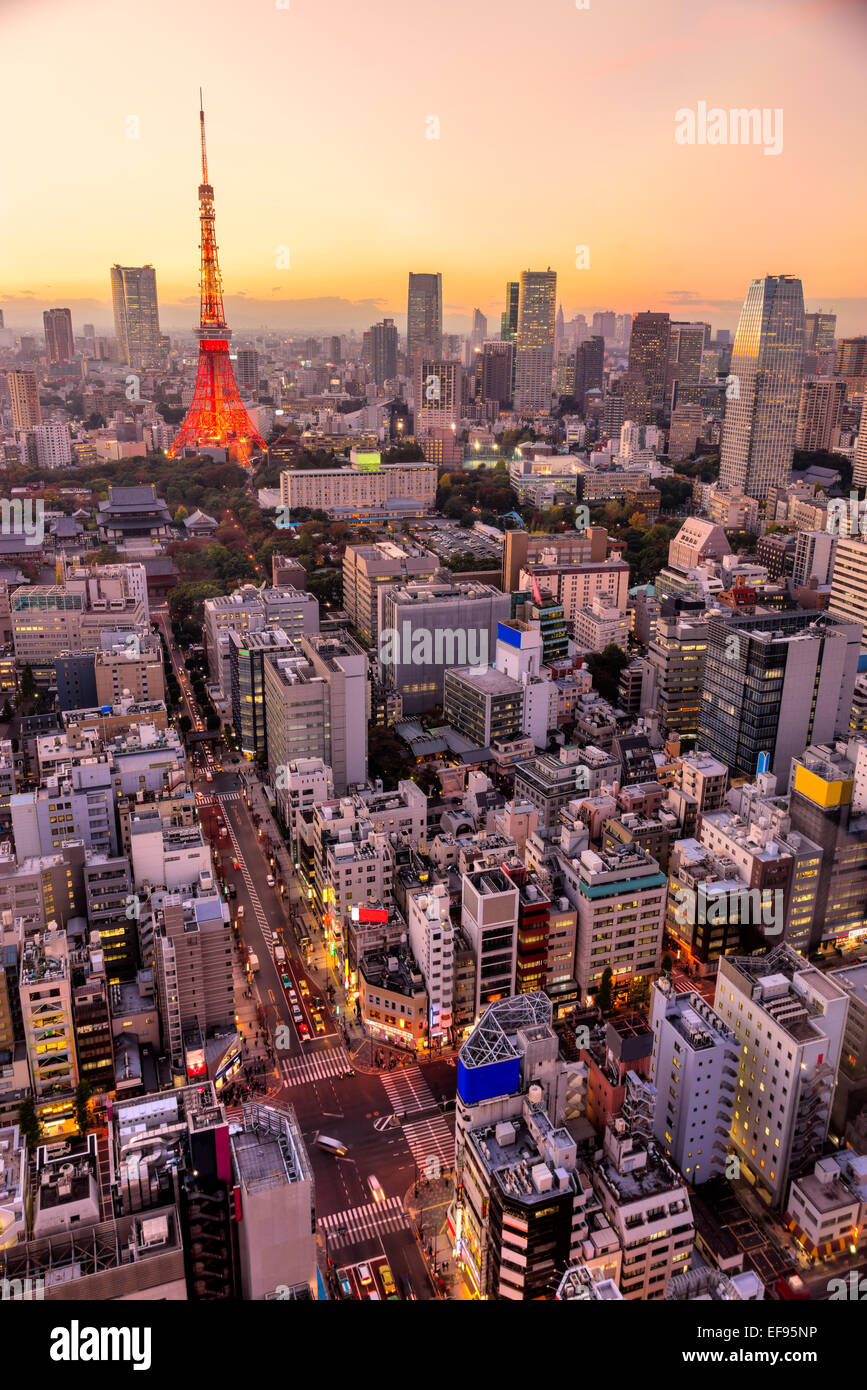 Vue sur toits de Tokyo Tokyo, Japon. Banque D'Images
