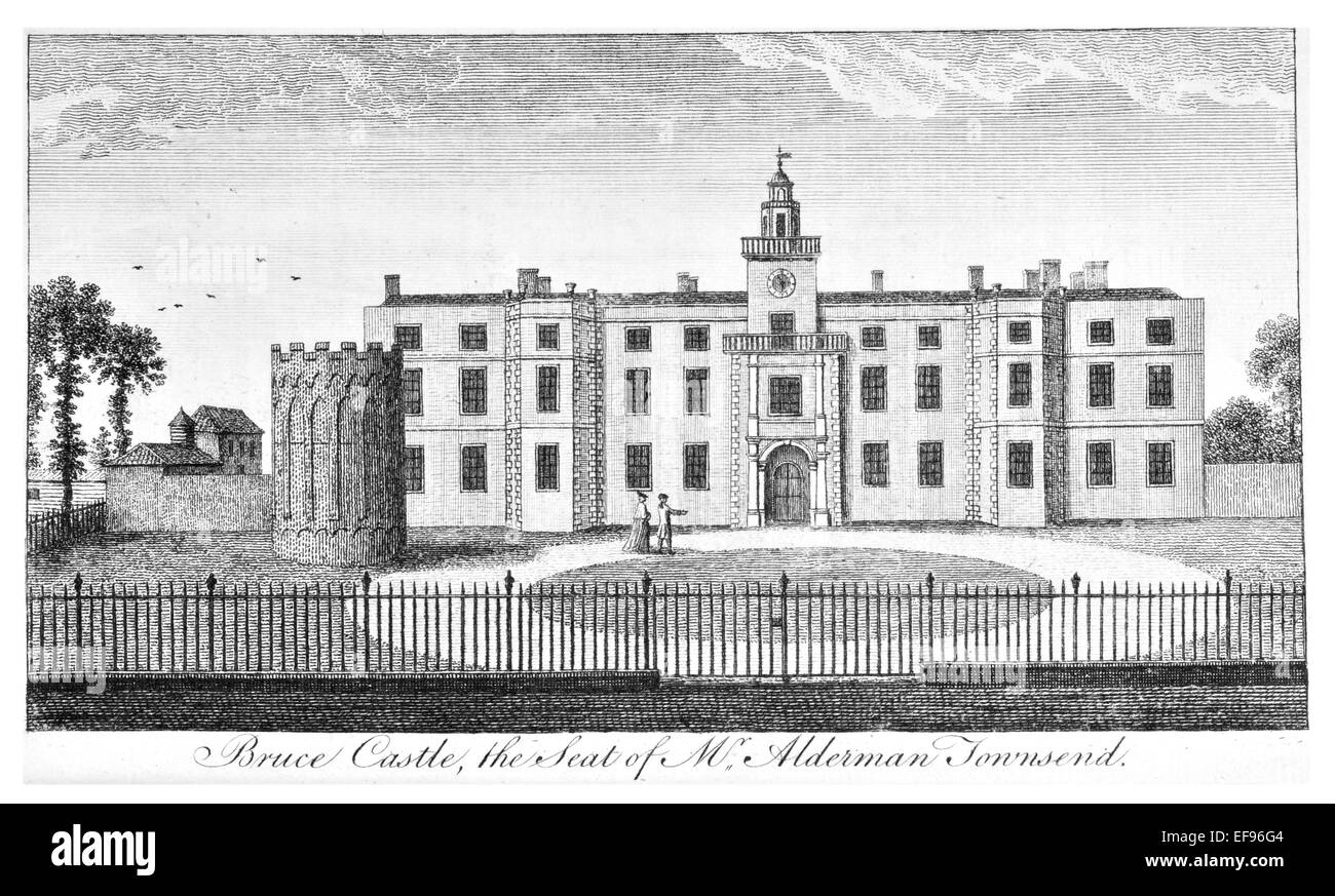 Gravure sur cuivre 1776 beautés du paysage Angleterre plus élégant de magnifiques édifices publics. Château de Bruce Townsend Conseiller municipal de siège Banque D'Images