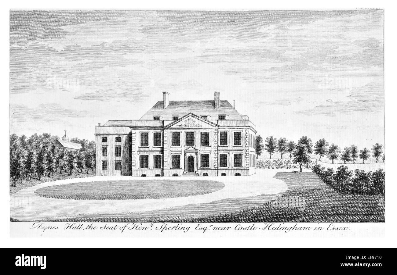 Gravure sur cuivre 1776 beautés du paysage Angleterre plus élégant de magnifiques édifices publics. Dynes Hall Henry siège Sperling esq Banque D'Images