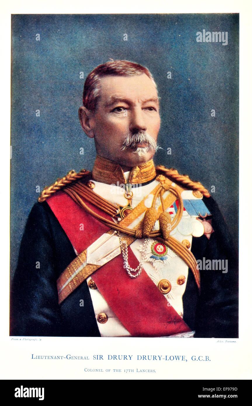 Célébrités de l'Armée 1900 Le Lieutenant-général Sir Drury Drury Lowe G C B Le Colonel 17e Lanciers Banque D'Images