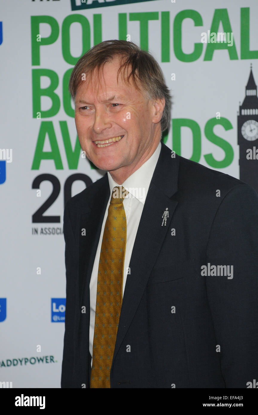 Londres, Royaume-Uni, 28 janvier 2015, David Amess, assiste à la remise des Prix du livre Politique qui s'est tenue au cinéma IMAX Crédit : JOHNNY ARMSTEAD/Alamy Live News Banque D'Images