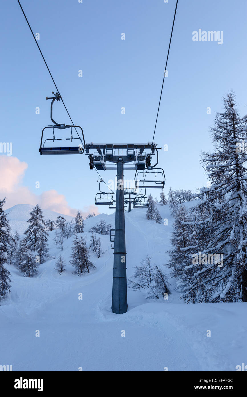 Le centre de ski de Vogel en montagne Alpes Juliennes, en Slovénie Banque D'Images