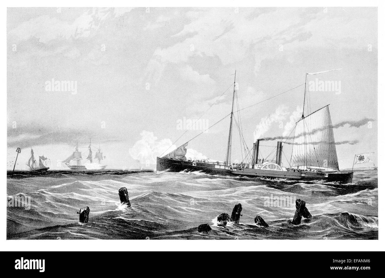 La guerre de Prusse royale Salamandre Aviso construit de fer à Millwall 1850 renommé recruter vendu 1869 Banque D'Images