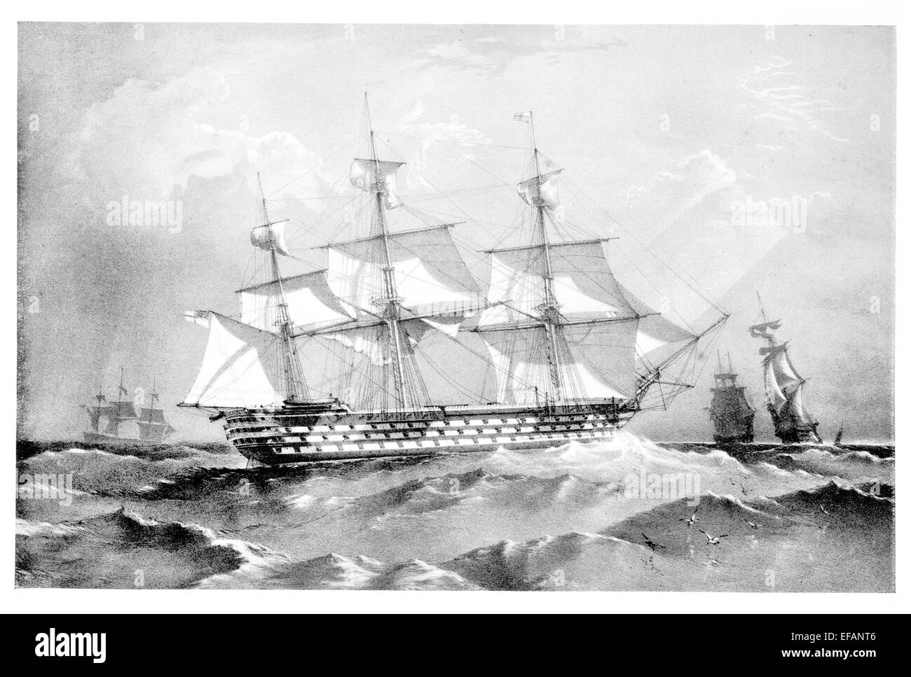 Le H.M.S. Canon 131 Marlborough 1855 navire à vapeur. En vedette 1858 méditerranée à 64 ans. Utilisé comme école de formation. Vendu 1923 Perdu 1924 Banque D'Images