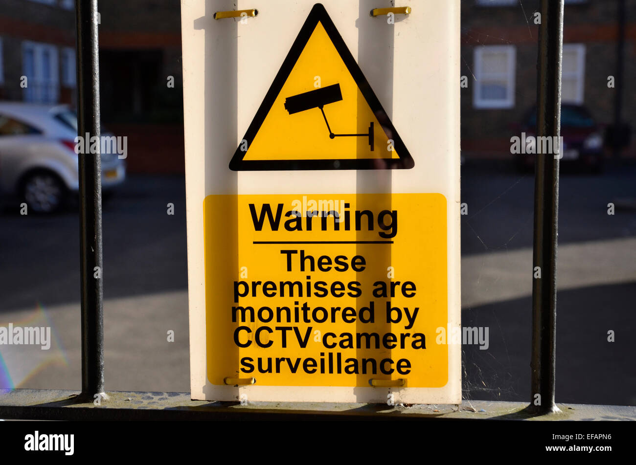 Une caméra de vidéosurveillance panneau d'avertissement Banque D'Images