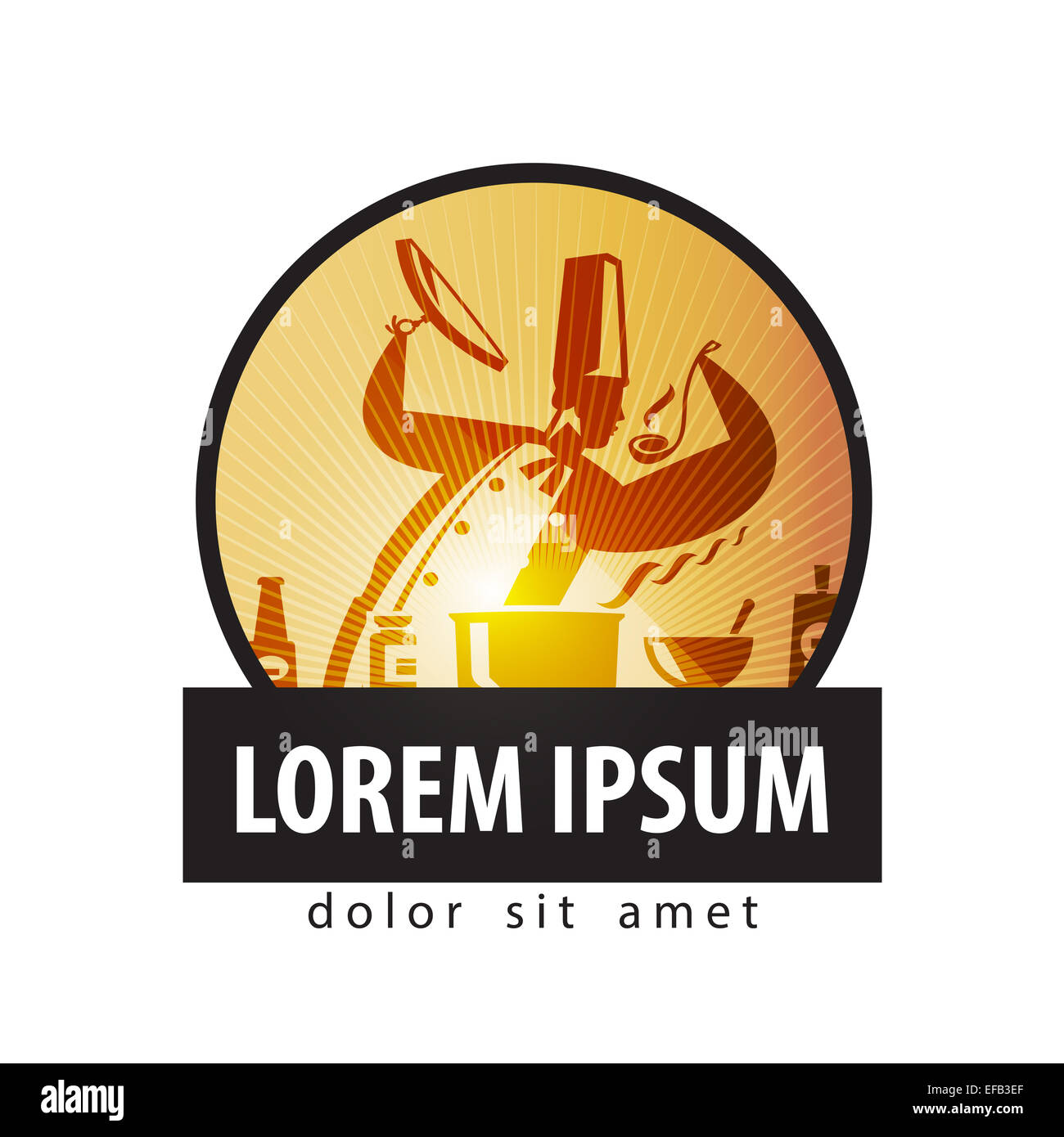 Modèle de conception de logo de cuisson. Chef de cuisine ou d'icône. Banque D'Images