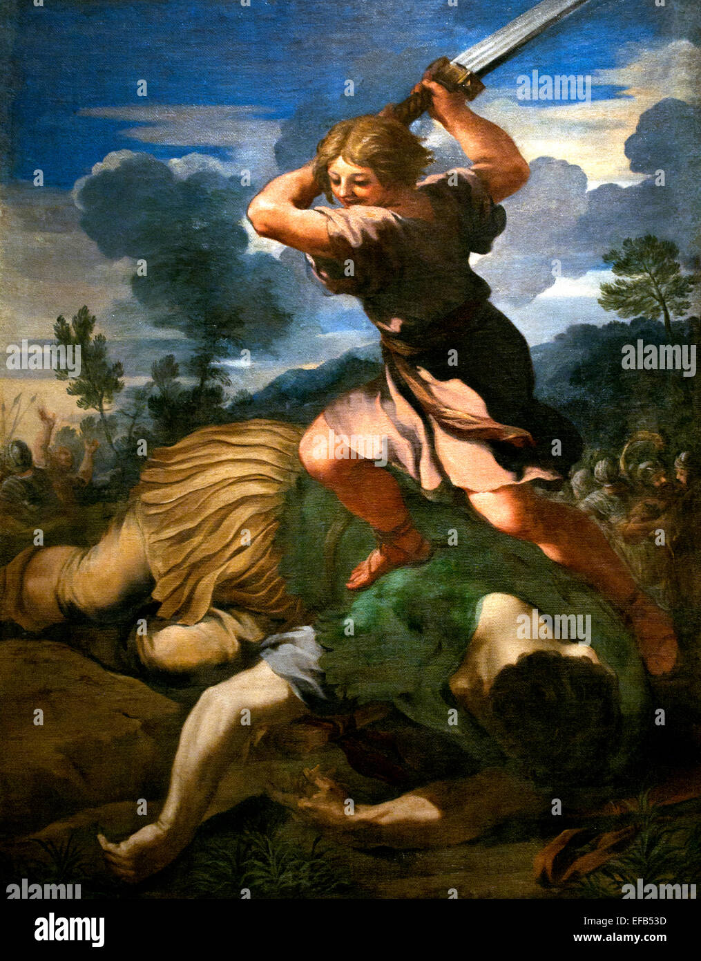 David tuant Goliath par Pietro da Cortona, (Berrettini) (1596-1669) Pinacothèque Musée du Vatican Rome Italie Banque D'Images