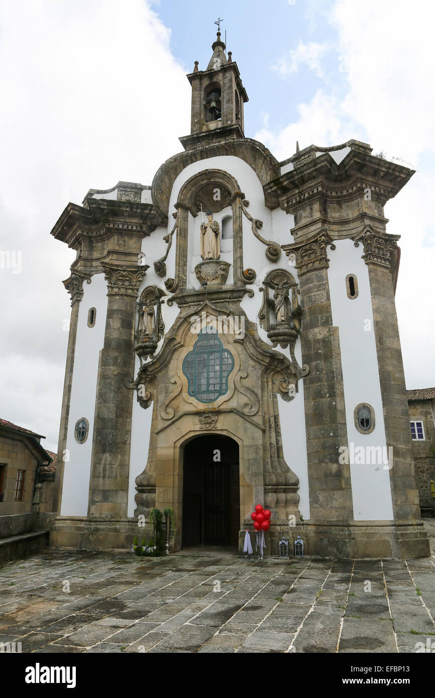 Chapelle de San Telmo, en portugais de style baroque, dans le centre de Tui, Galice, Espagne. Banque D'Images