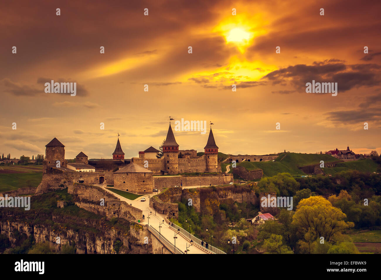 Château Kamianets-Podilskyi Banque D'Images