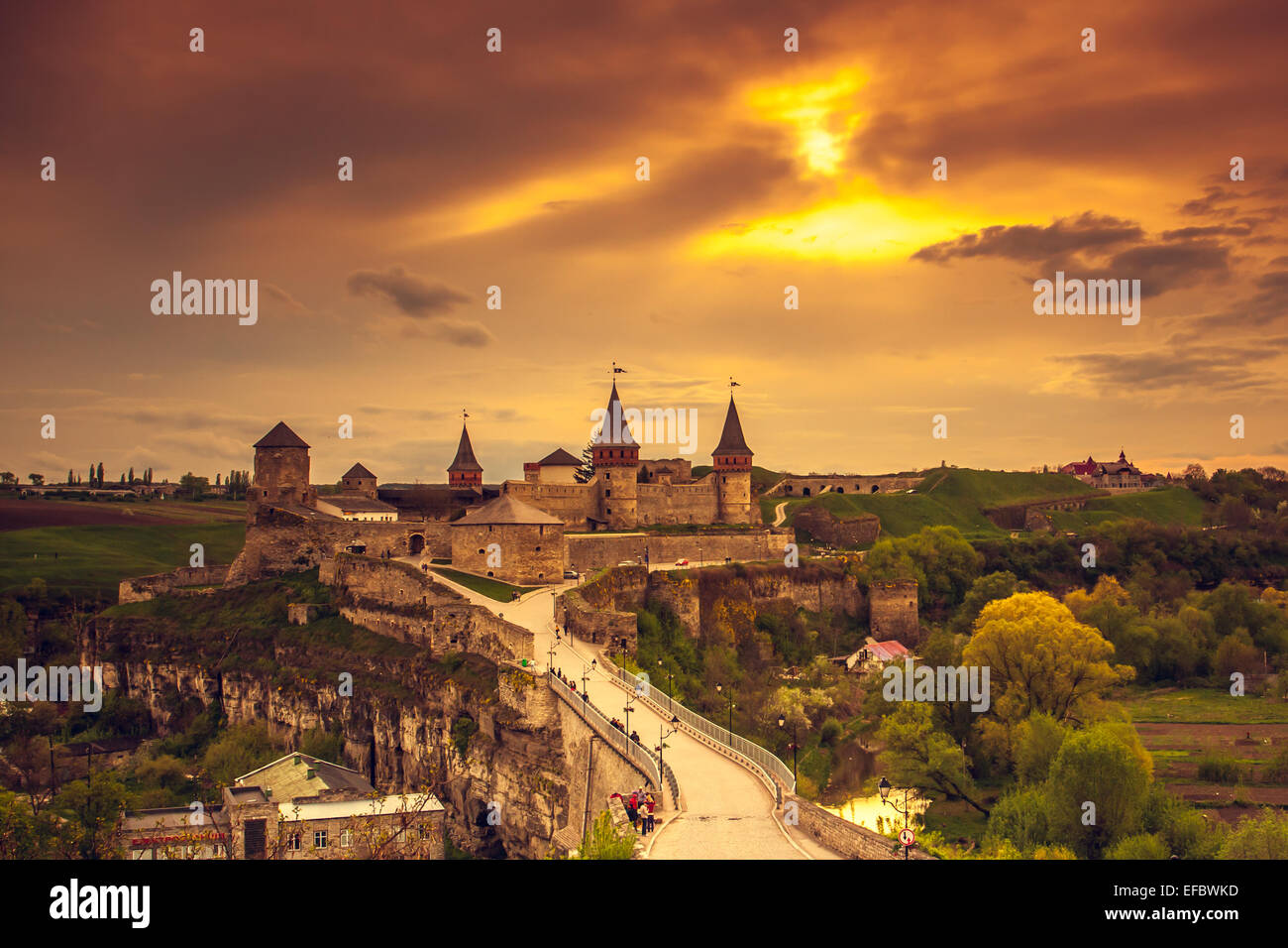 Château Kamianets-Podilskyi Banque D'Images
