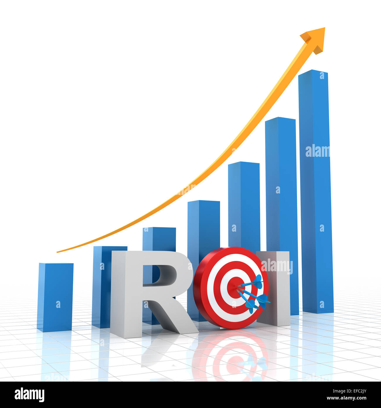 Retour sur investissement cible, 3D render Banque D'Images