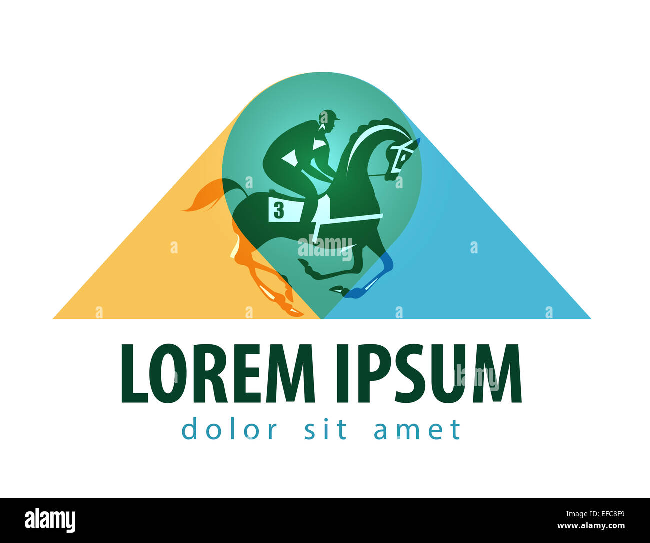 Les courses de chevaux logo vector modèle. Jockey ou sports icon. Banque D'Images