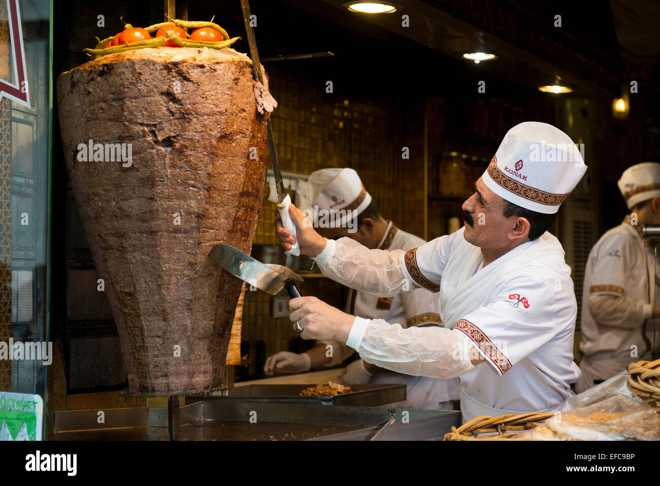 Kebab d'agneau, Istanbul, Turquie Banque D'Images