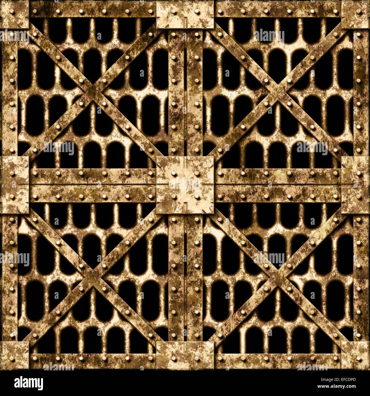 Grille métallique en forme carrée Banque D'Images