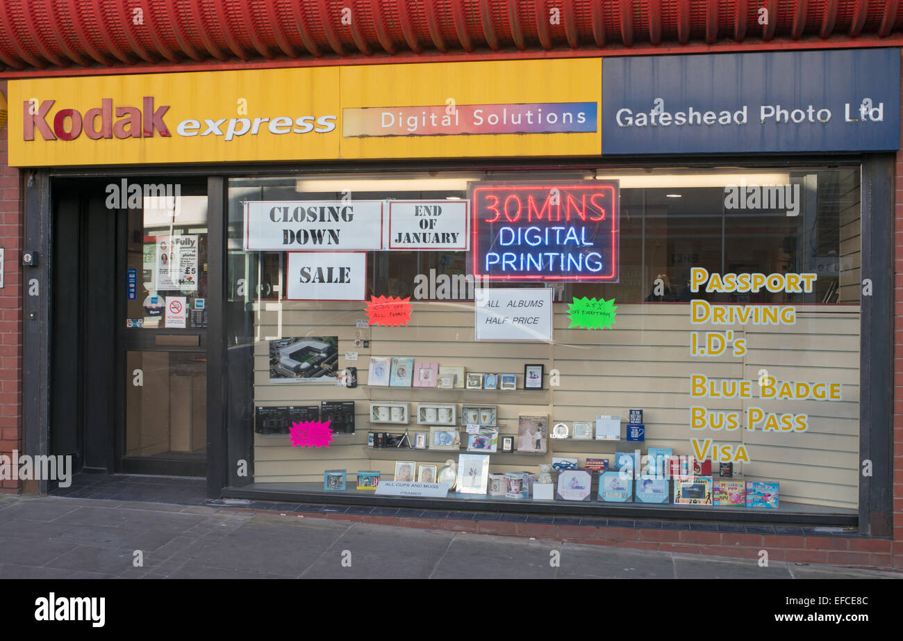 Photo Express Kodak shop, fermeture Gateshead, Angleterre du Nord-Est,  Royaume-Uni Photo Stock - Alamy