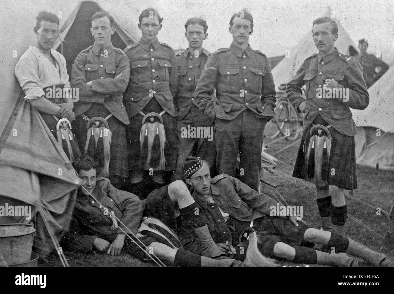 Aberdeen University's U Compagnie, 4e Bataillon, Gordon Highlanders. WW1 avant. Banque D'Images