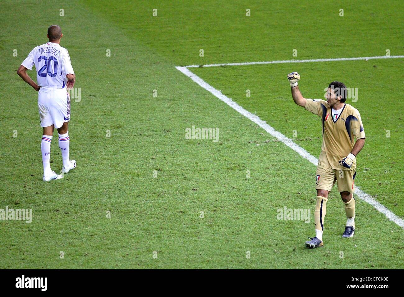 David Trezeguet/Gianluigi Buffon - 09.07.2006 - France/Italie - Finale Coupe du Monde 2006 - Berlin - Allemagne.Photo : Sven Simon/Icon Sport Banque D'Images