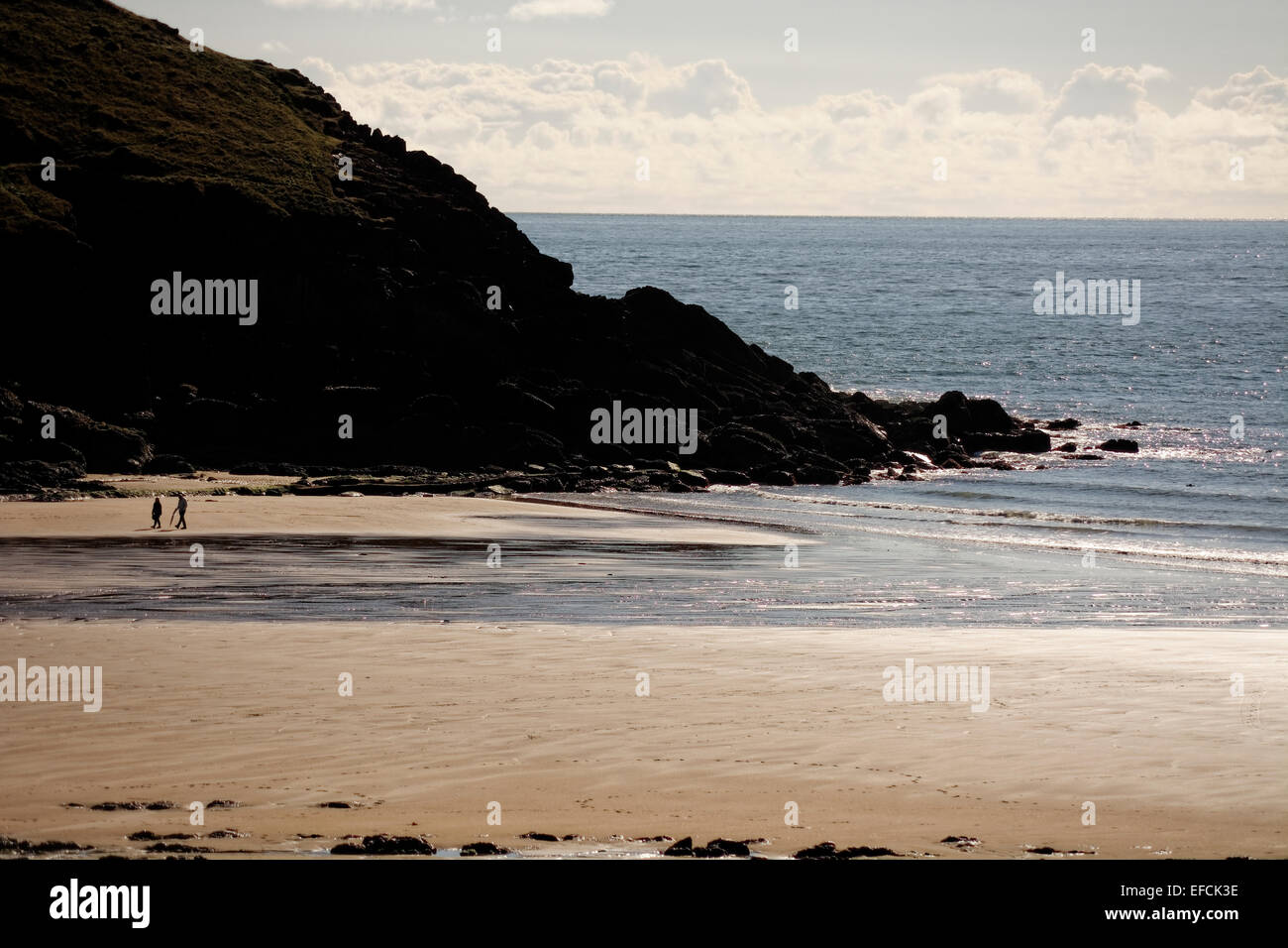 St florence, Pembrokeshire, Pays de Galles a une grande belle grande baie et une attraction touristique sous un ciel ouvert. Banque D'Images