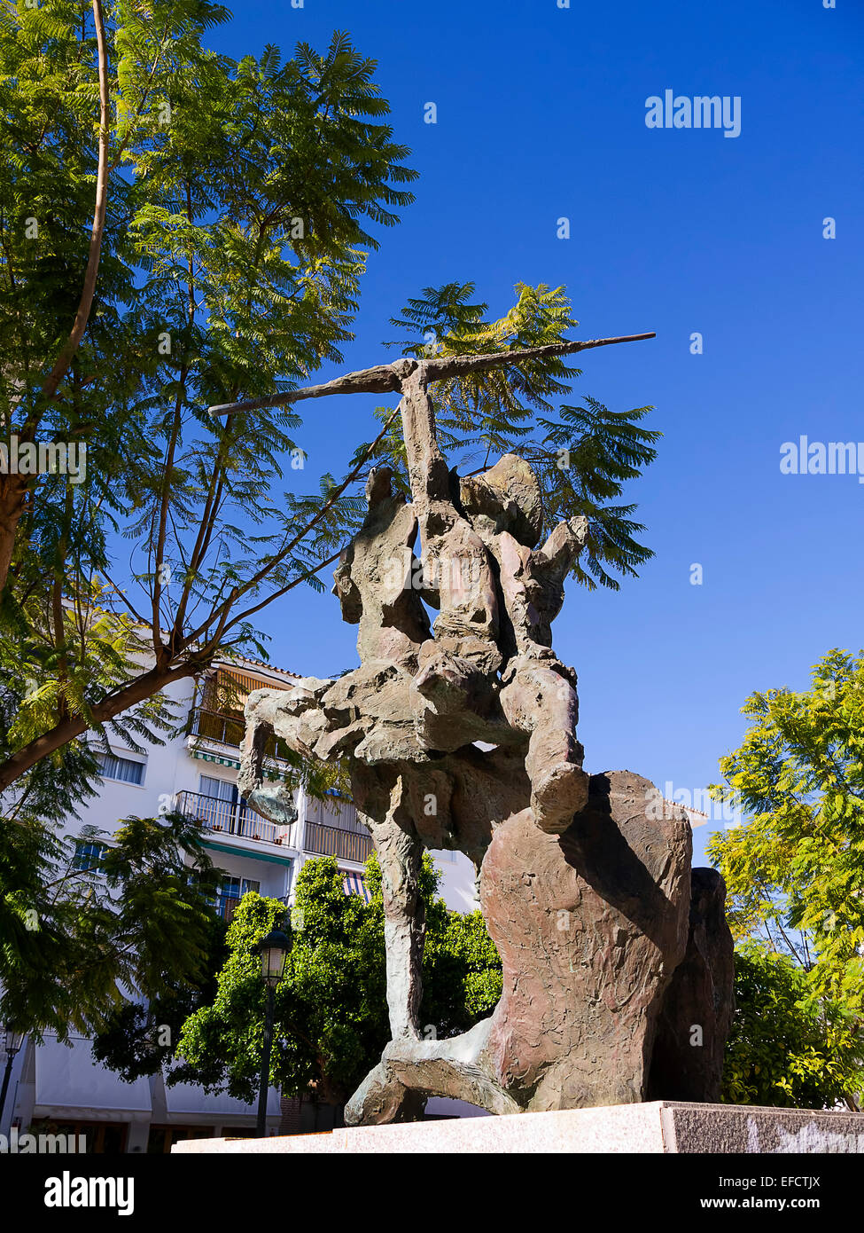 Statue de Nerja sur la Balcon de Europa sur la Costa del Sol en Andalousie Espagne Banque D'Images