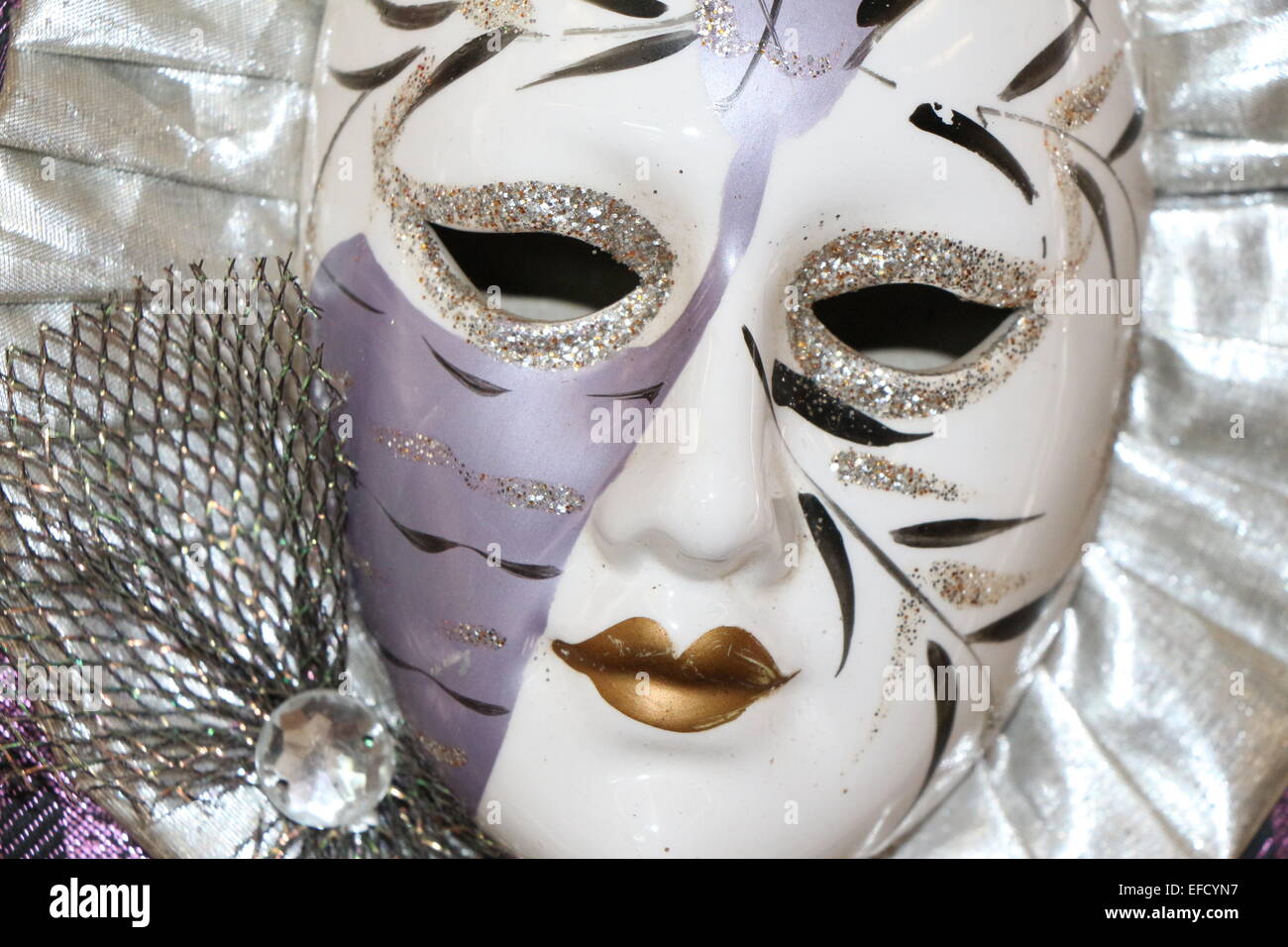 Le visage d'un preformer masqués Banque D'Images