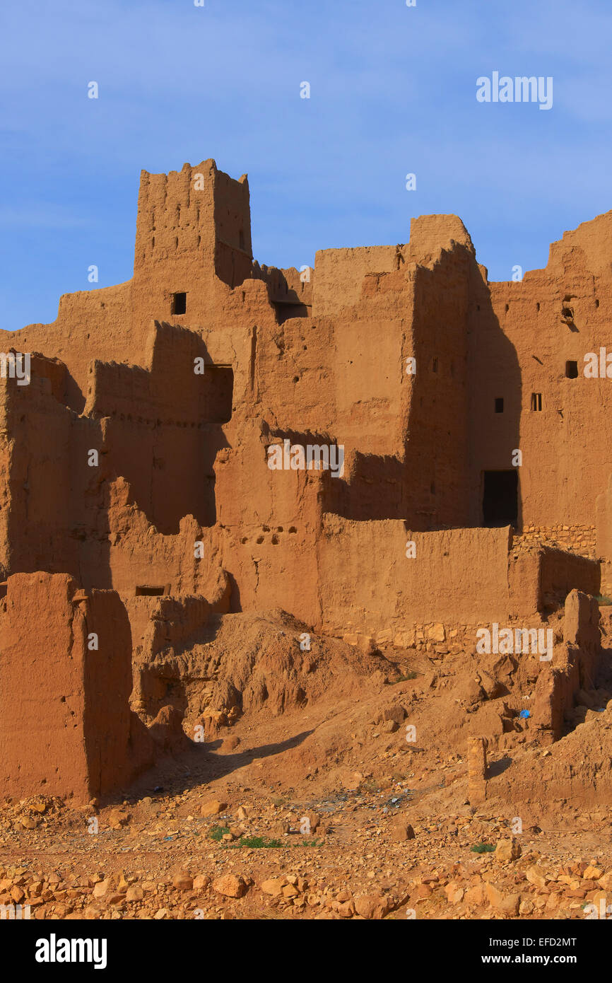 Tadighoust, vieille kasbah, Goulmina, province d'Errachidia, Mekns-Tafilalet Région, le Maroc, l'Afrique du Nord Banque D'Images