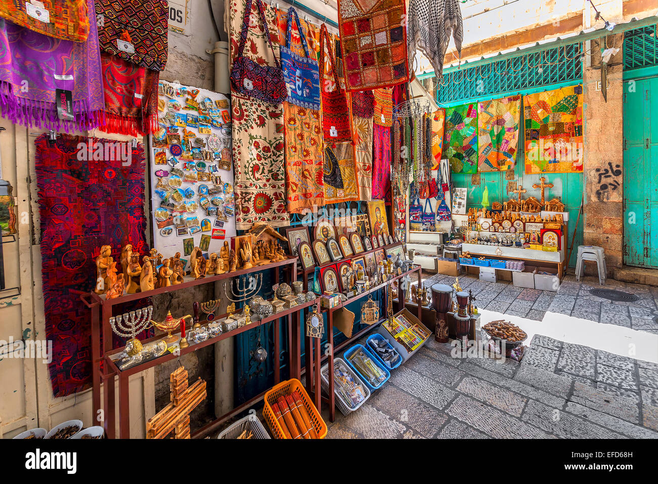 Bazar en vieille ville de Jérusalem, Israël. Banque D'Images