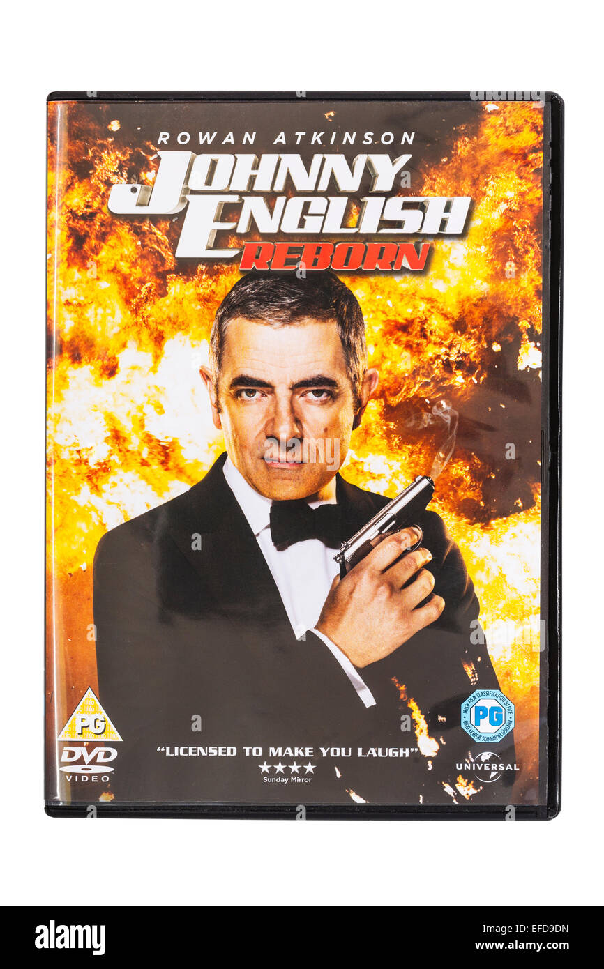 Johny English, le retour film DVD sur un fond blanc Banque D'Images