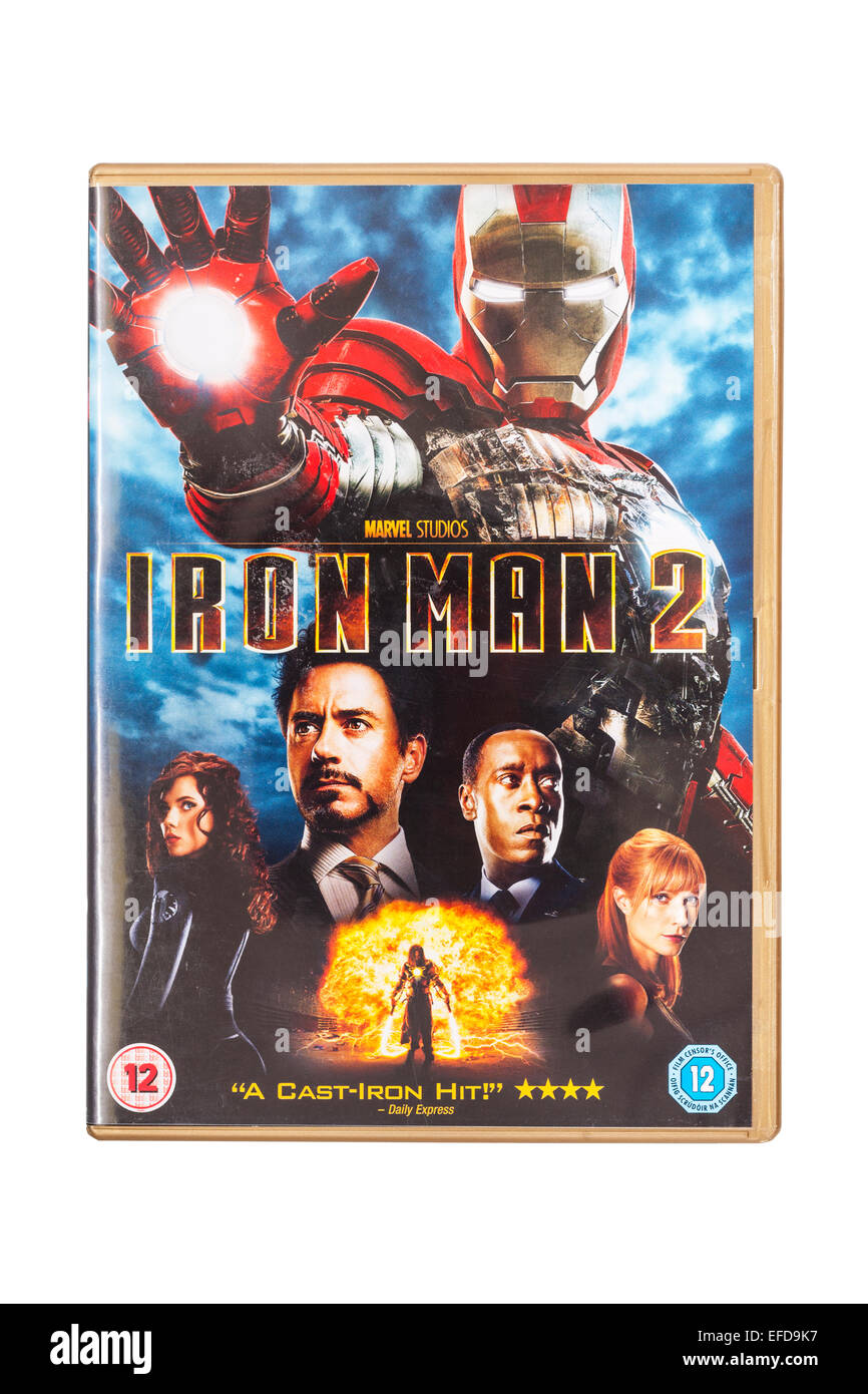 L'Iron Man 2 film DVD sur un fond blanc Banque D'Images