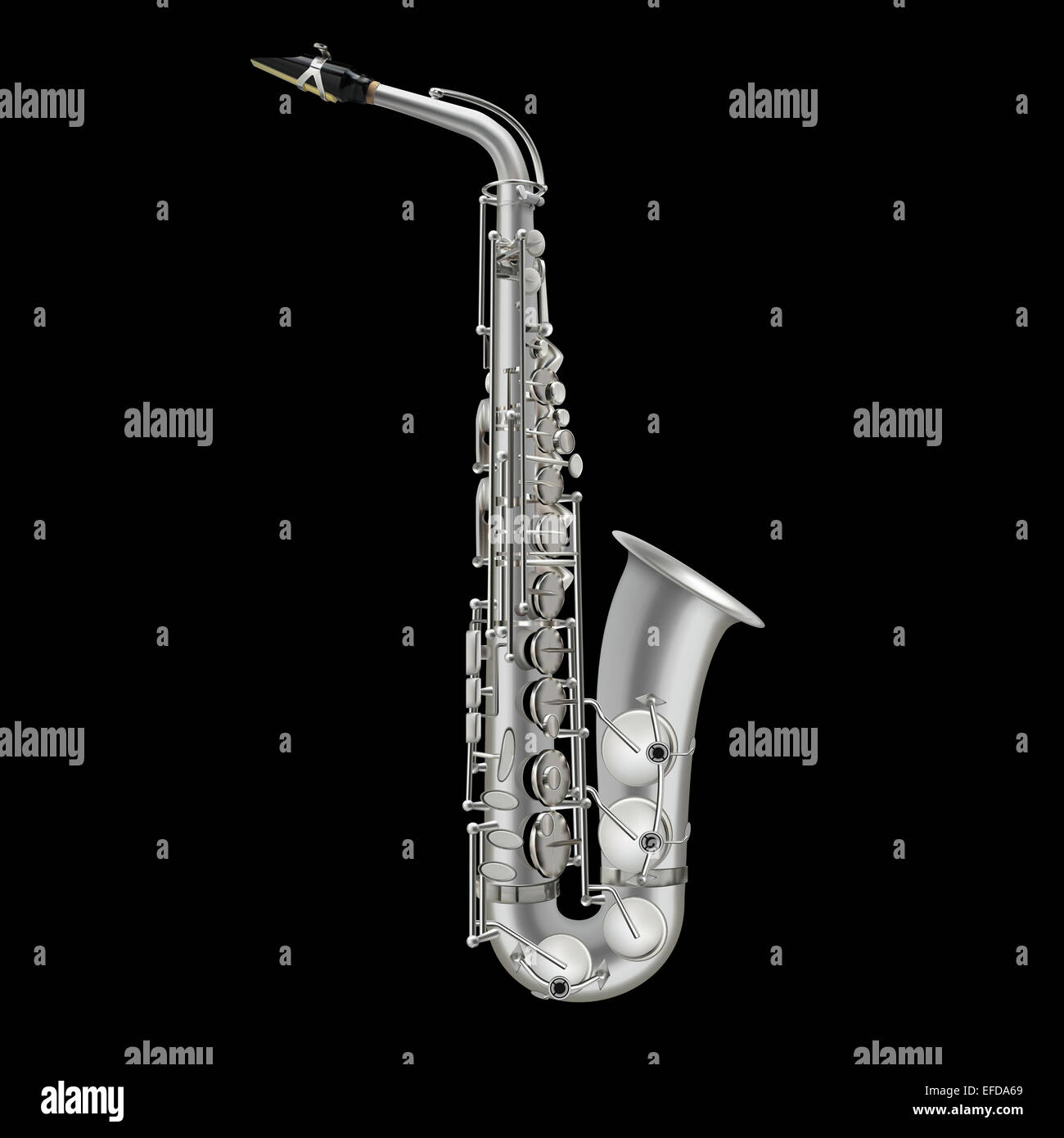 Vecteur saxophone photoréaliste illustration isolé sur fond noir Banque D'Images
