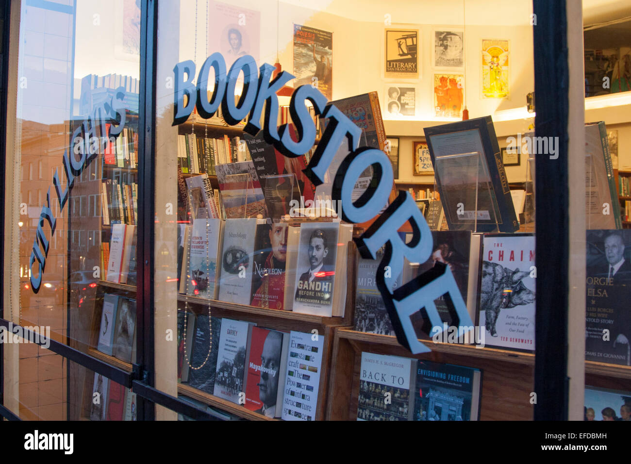 City Lights Bookstore à North Beach, San Francisco, Californie. Banque D'Images