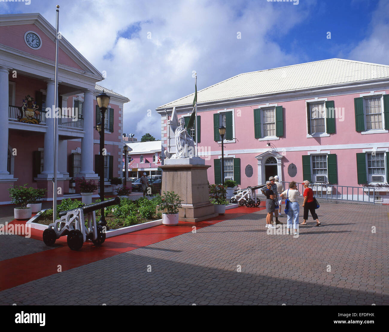 Le Parlement des Bahamas, la place du Parlement, Nassau, New Providence, Bahamas Banque D'Images