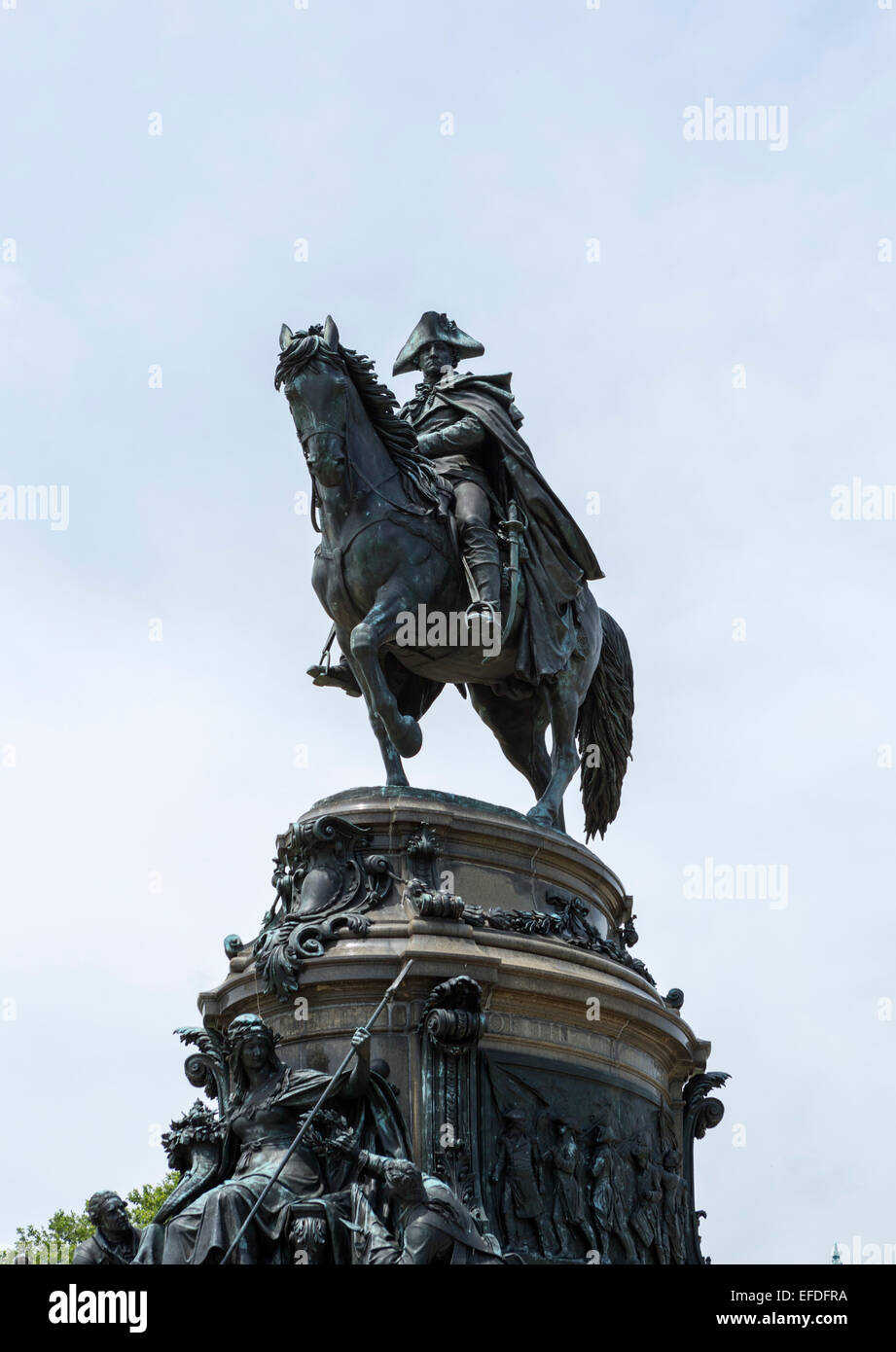 Le monument de George Washington sur ovale Eakins en face de Philadelphia Museum of Art, Fairmount Park, Philadelphie, Pennsylvanie, USA Banque D'Images