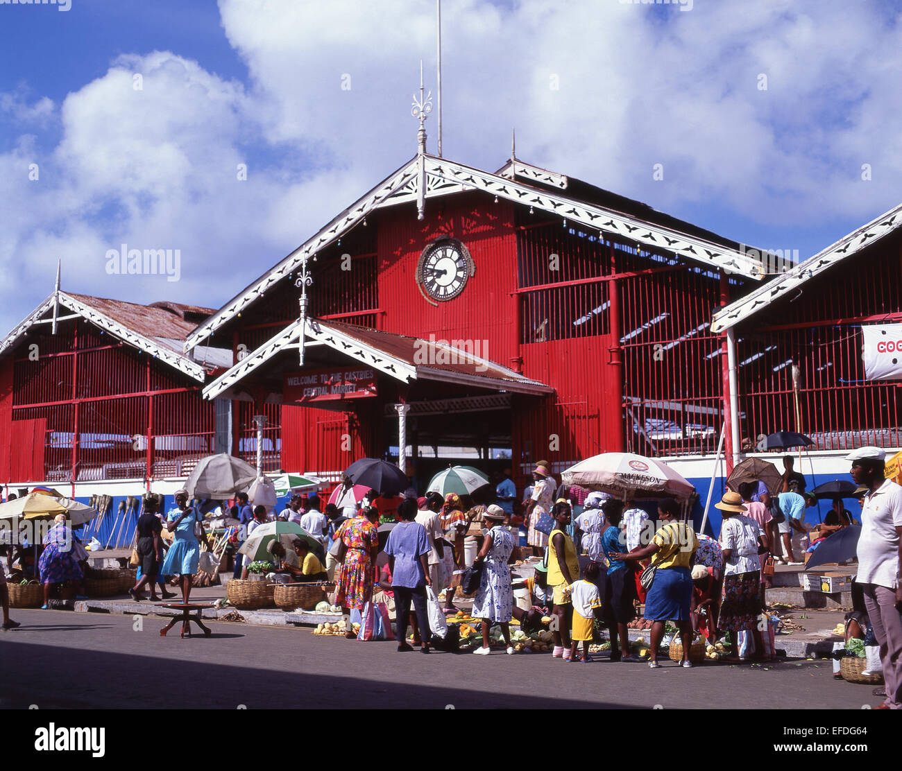 Marché Central, à Castries Castries Castries, trimestre, Sainte-Lucie, Lesser Antilles, Caribbean Banque D'Images