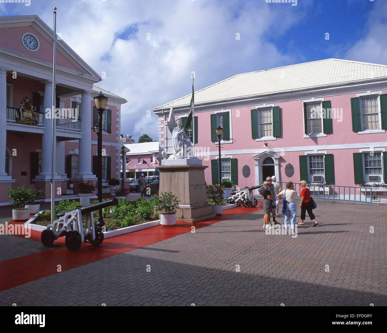 Le Parlement des Bahamas, la place du Parlement, Nassau, New Providence, Bahamas Banque D'Images