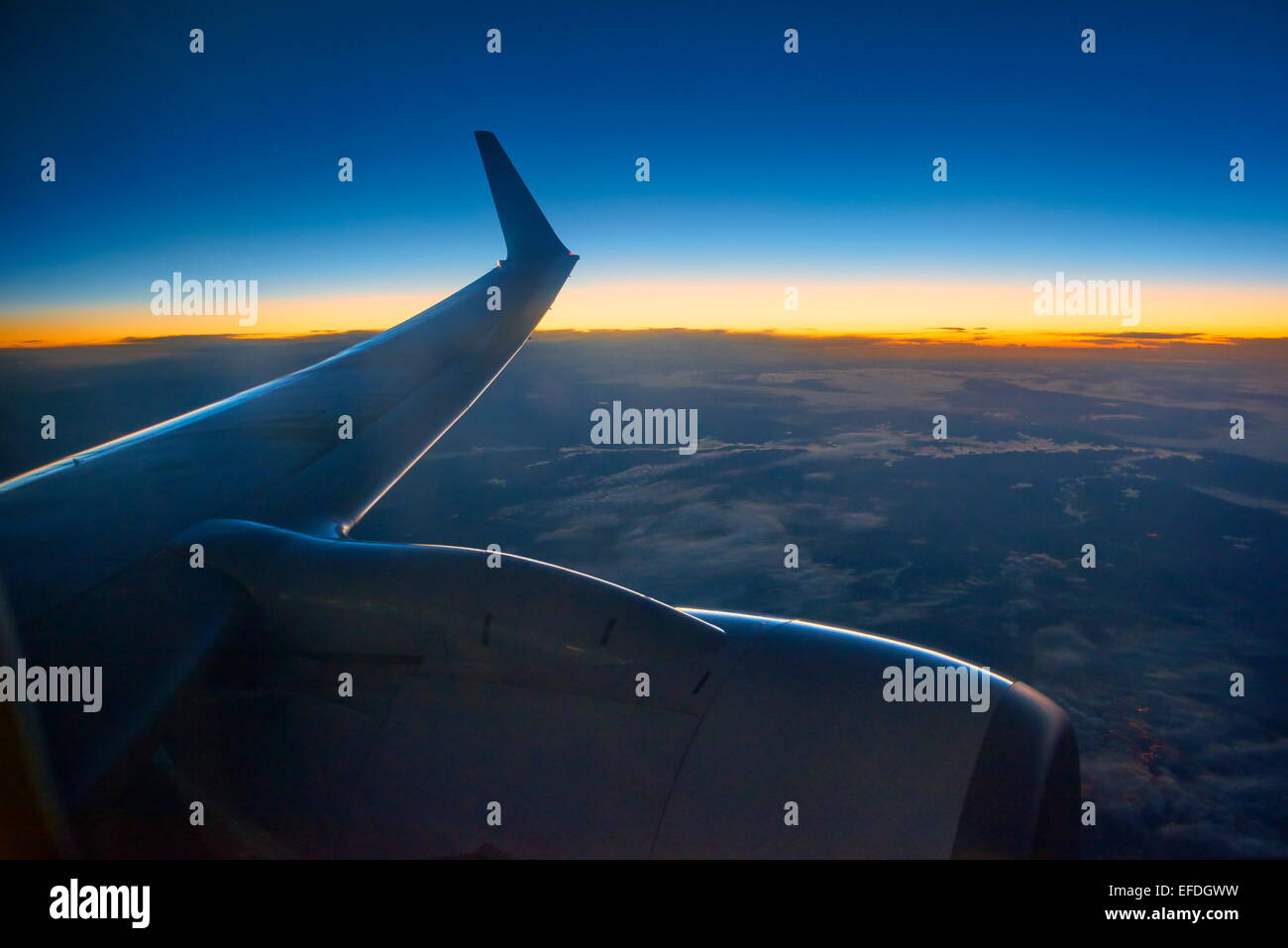 Vue depuis la fenêtre de l'avion Banque D'Images