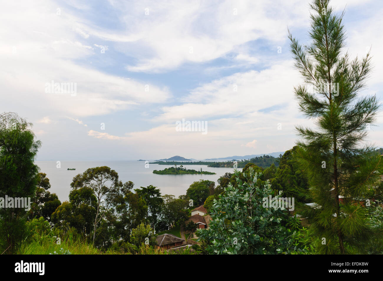 Le Lac Kivu près de Kibuye, Rwanda, l'Afrique centrale. Banque D'Images Le Lac Kivu près de Kibuye, Rwanda, l'Afrique centrale. Banque D'Images