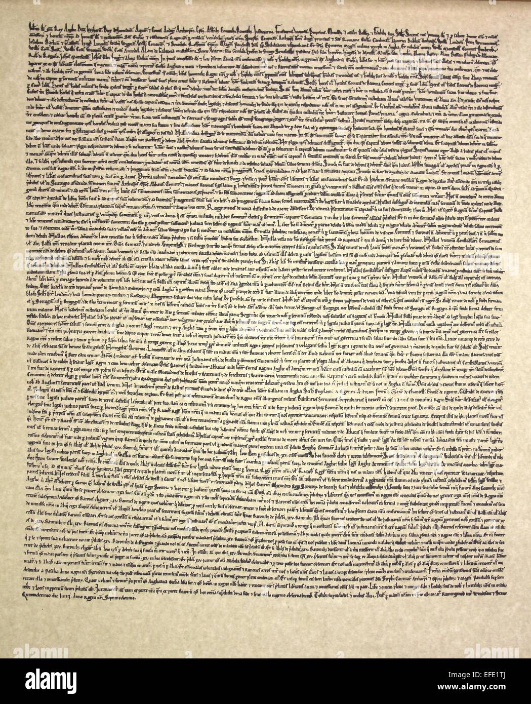 L'un des quatre 1215 Grande Charte documents détenus à Salisbury Banque D'Images