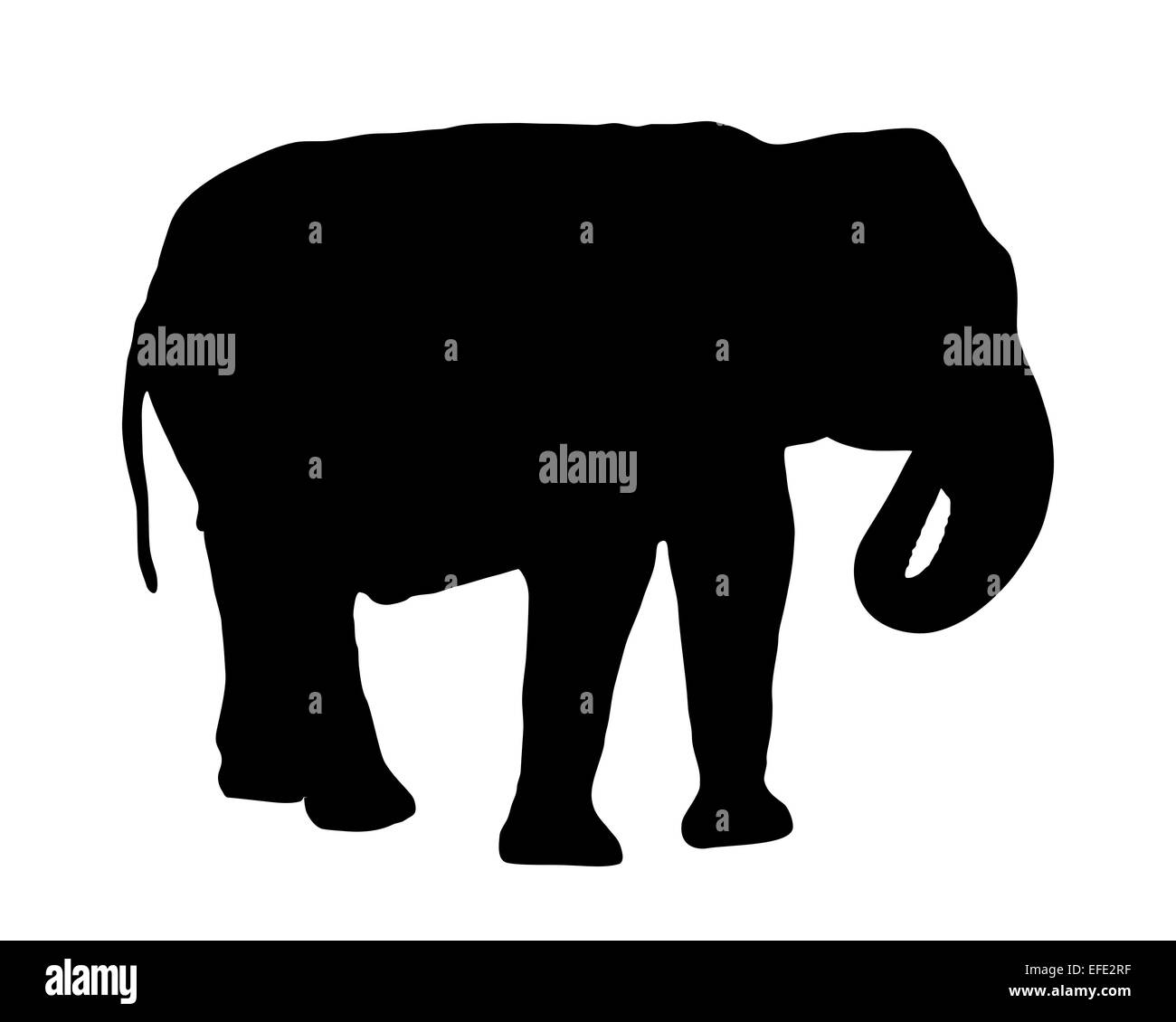 Silhouette d'éléphant Banque D'Images