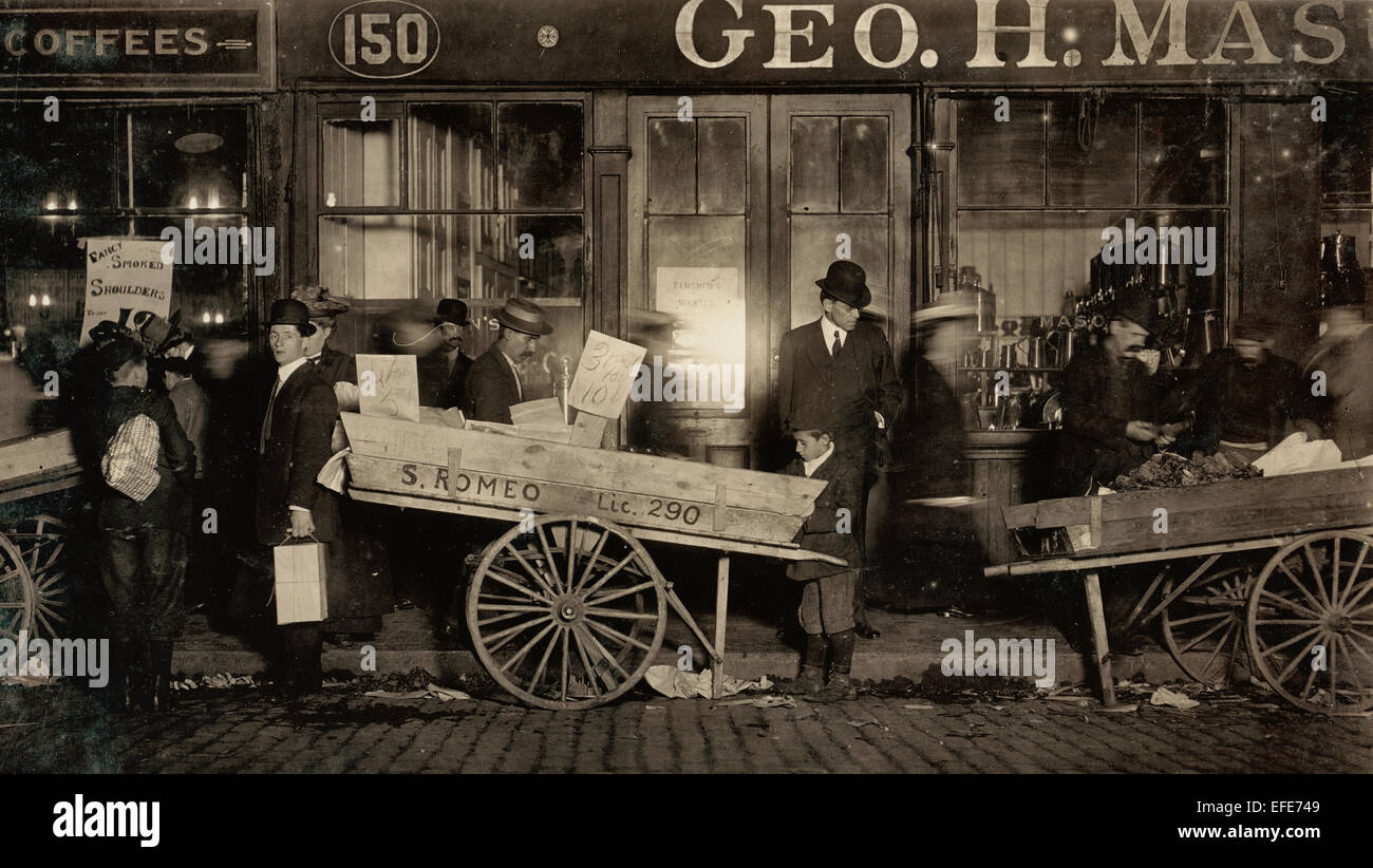 La vente des tomates dans le marché 11 h Lieu : Boston, Massachusetts, vers 1909 Banque D'Images
