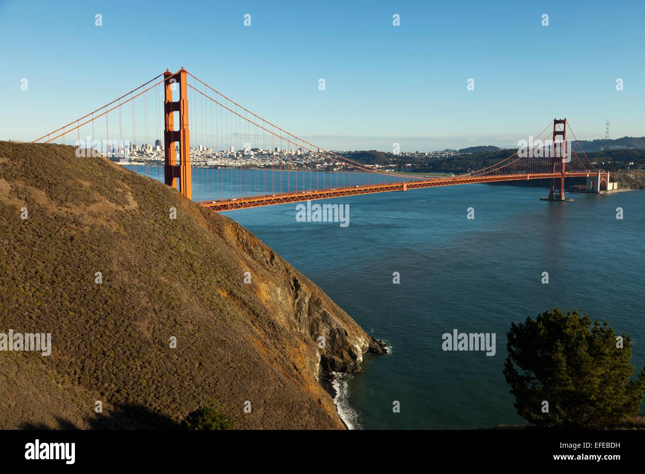 Le Golden Gate Bridge, San Francisco, du Marin Banque D'Images