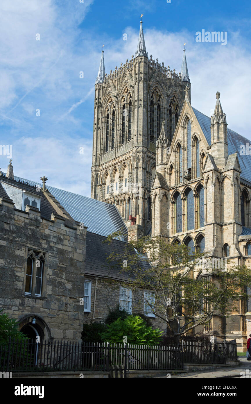La cathédrale de Lincoln ;, Ville, Centre, Lincolnshire, Royaume-Uni Banque D'Images