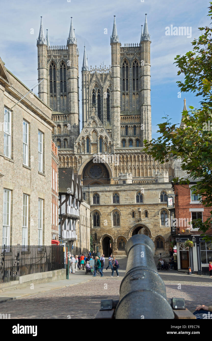La cathédrale de Lincoln ;, Ville, Centre, Lincolnshire, Royaume-Uni Banque D'Images