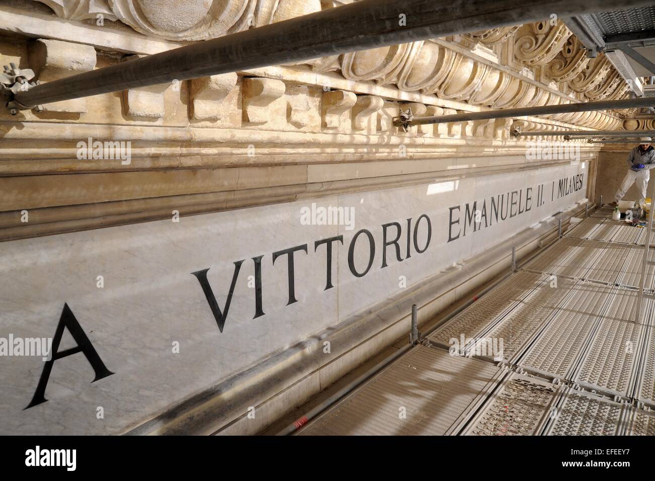 Milan (Italie) travaux de restauration de la galerie Vittorio Emanuele II Banque D'Images