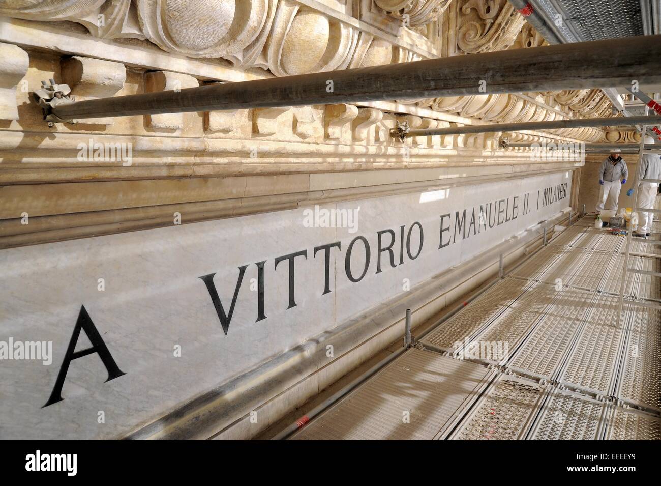 Milan (Italie) travaux de restauration de la galerie Vittorio Emanuele II Banque D'Images