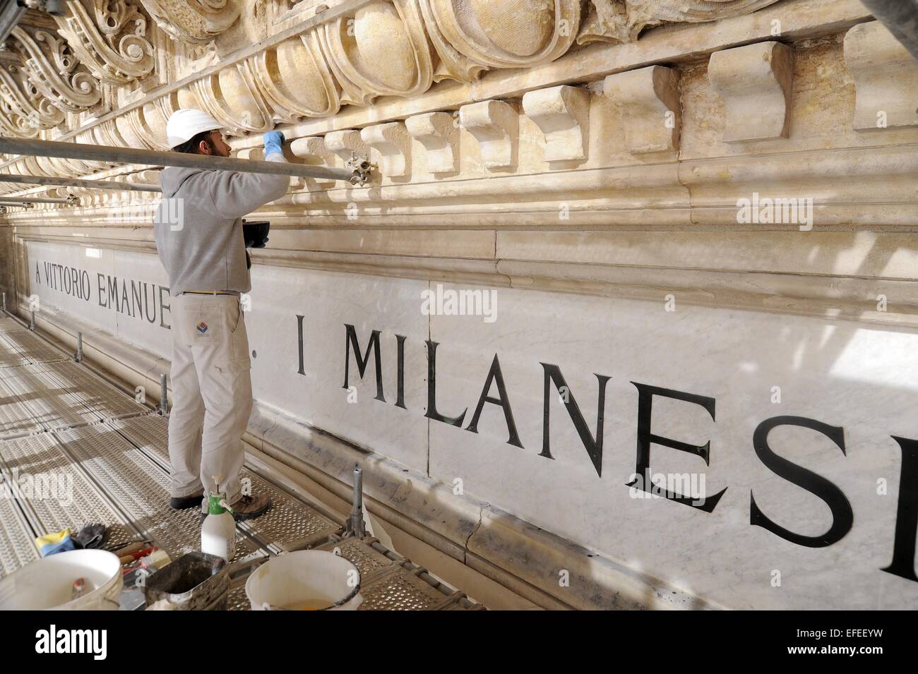 Milan (Italie) travaux de restauration de la galerie Vittorio Emanuele II Banque D'Images