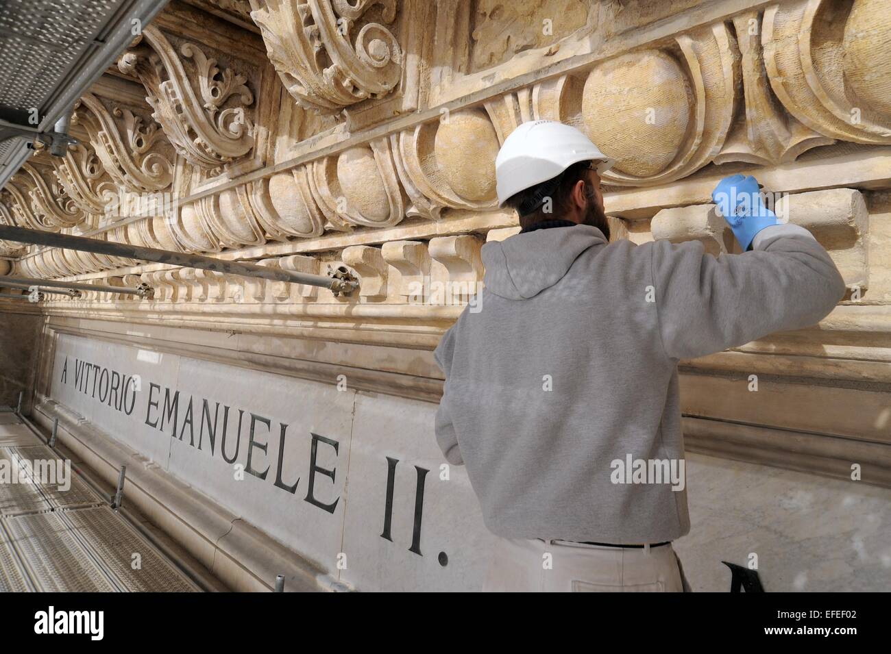 Milan (Italie) travaux de restauration de la galerie Vittorio Emanuele II Banque D'Images