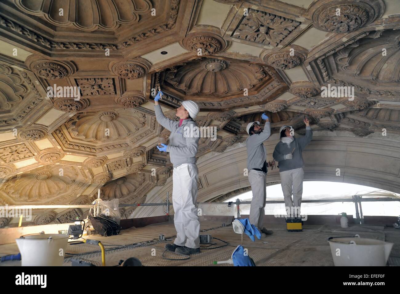 Milan (Italie) travaux de restauration de la galerie Vittorio Emanuele II Banque D'Images