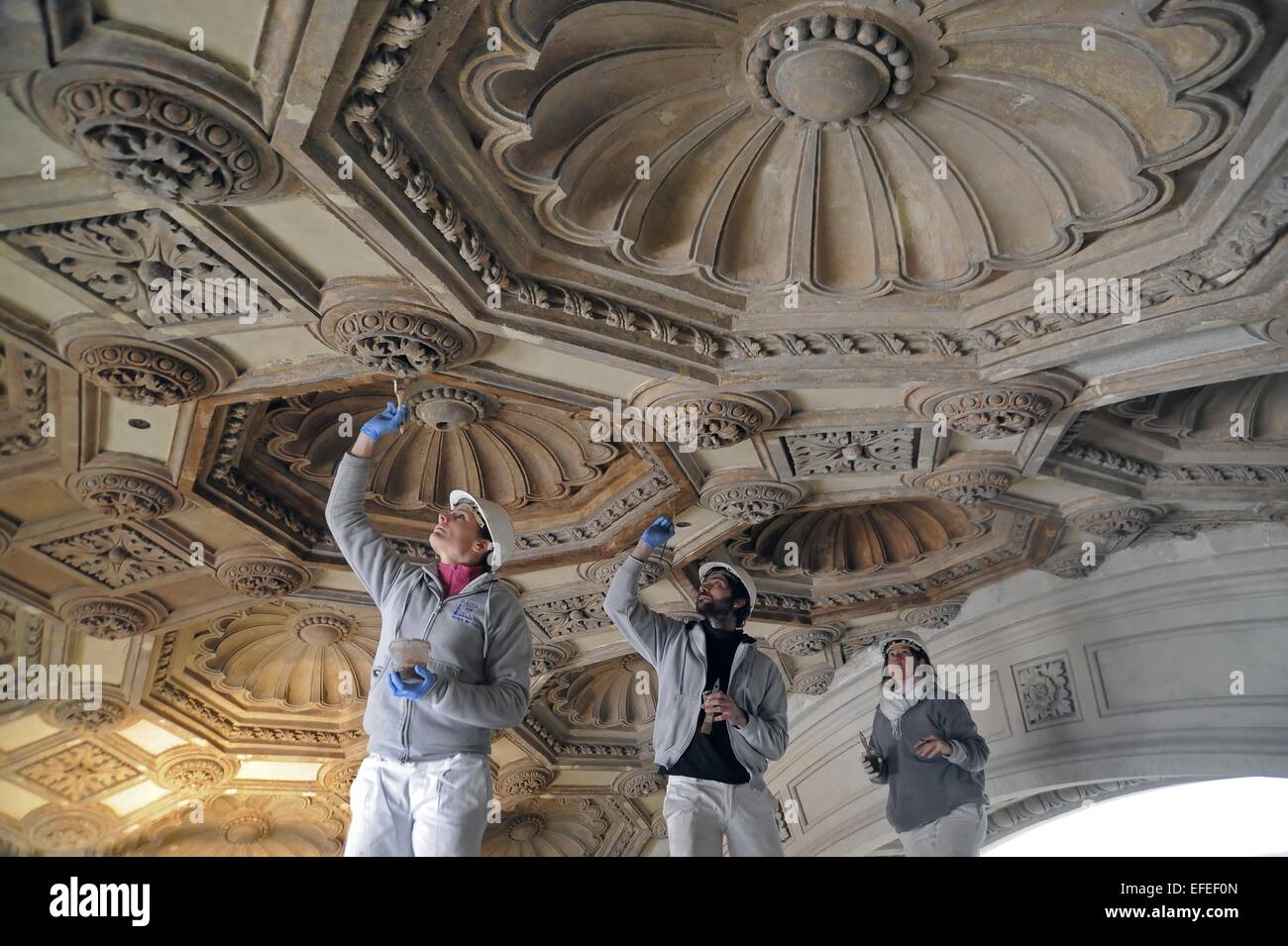 Milan (Italie) travaux de restauration de la galerie Vittorio Emanuele II Banque D'Images