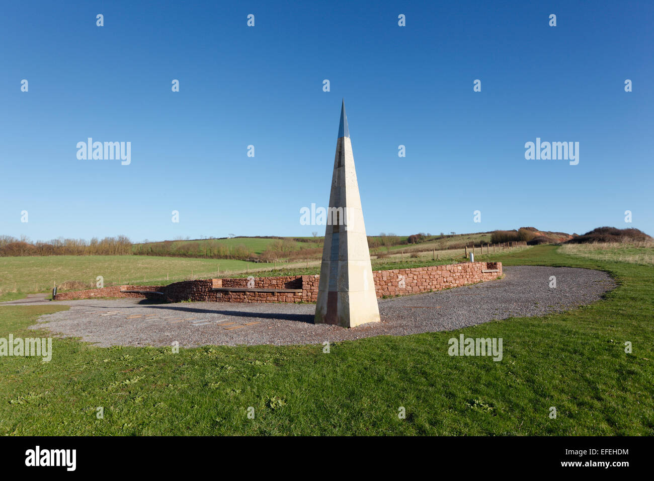 Le Geoneedle à Orcombe Point, début de la Côte Jurassique, site du patrimoine mondial. Devon. UK. Banque D'Images Le Geoneedle à Orcombe Point, début de la Côte Jurassique, site du patrimoine mondial. Devon. UK. Banque D'Images